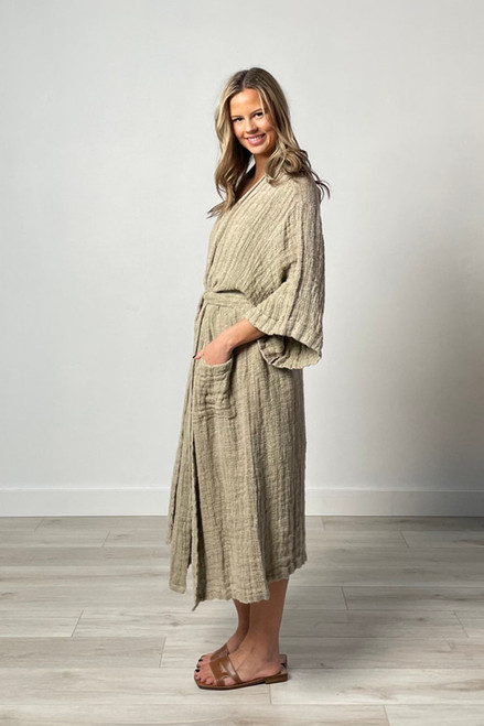 Audrey Heavy Mesh Robe - Natural