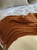 Waffle Rust Throw with Fringes