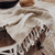 Oriel Ombre Linen Throw - Natural & White