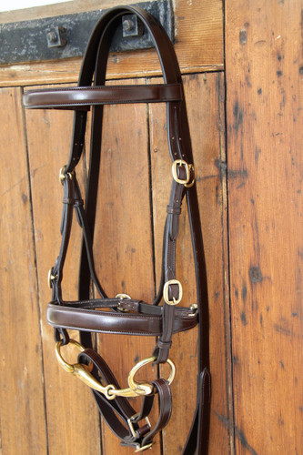 Havana Leather Colour Featured in Cob Size with Brass Eggbut bit. (Bit not included)