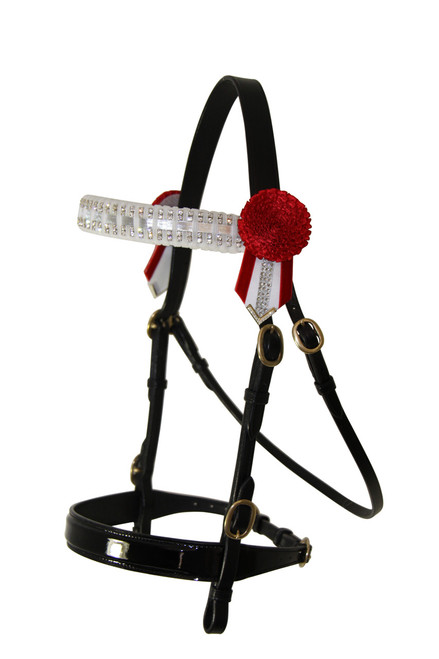 Patent Leather In Hand Bridle with Butterfly Lead