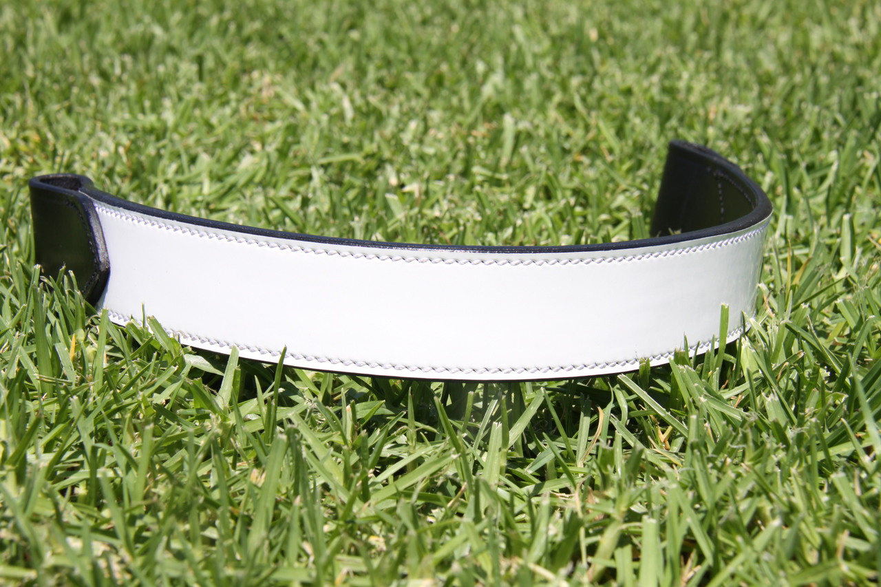 White Patent Leather Flat Band Browband