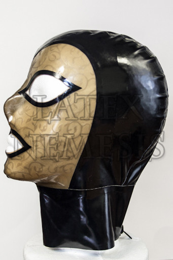 Medium Black with Black Trim Vines Face - Discret Patch