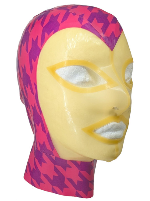 Medium - Pink Houndstooth with Trans Face