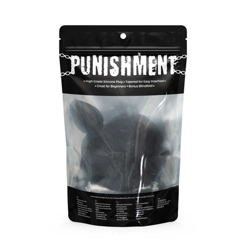 Bms - Punishment Bunny Tail Silicone Butt Plug - Black