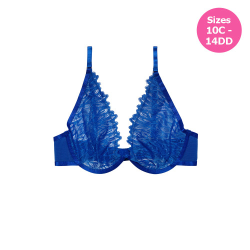 Playful Promises - Hustler Margot Cobalt High Apex Wire Lace Bra