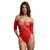 Shots - Crotchless Rhinestone Teddy - Red OS