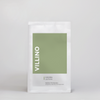 A bag of Single Origin Coffee on a white background. The light green label on the bag says Villino in white letters, and reads 'Colombia Las Flores' in small black text down the bottom.