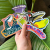 A handful of bright colourful stickers