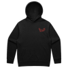 A Black  Deep Dark Winter hoodie, with a small red 'VCR' on the front left pocket.