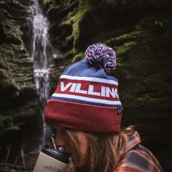 Villino Beanie - Navy & Maroon Wooly Hat