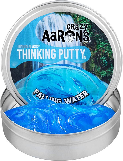 Crazy Aaron's Thinking Putty - 4" Tin - Liquid Glass - Falling Water