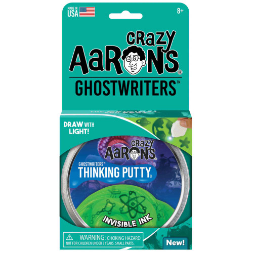 Crazy Aaron's Thinking Putty - 4" Tin - Ghostwriters - Invisible Ink