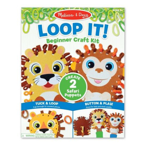 Melissa & Doug - Loop It! Safari Puppets Beginner Craft Kit