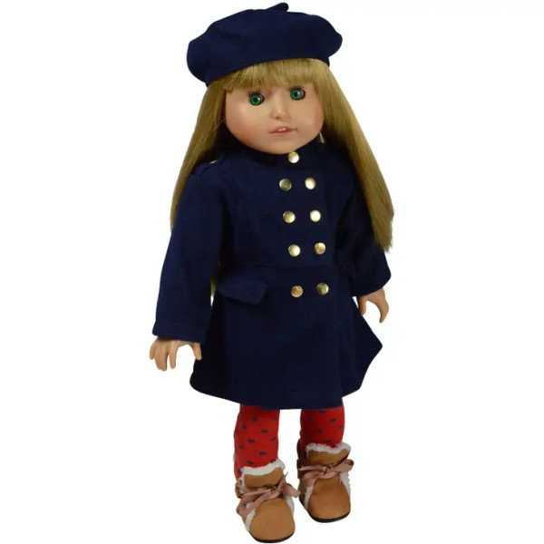 The New York Doll Company - Double Breasted Coat with Beret for 18-inch Doll