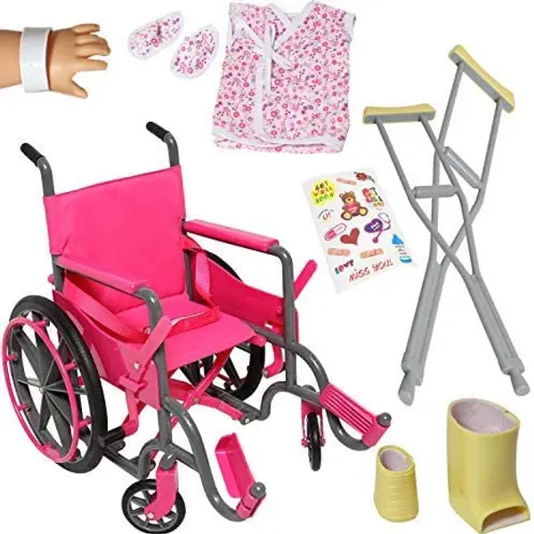 The New York Doll Company - 18-inch Doll Wheelchair Set with Accessories