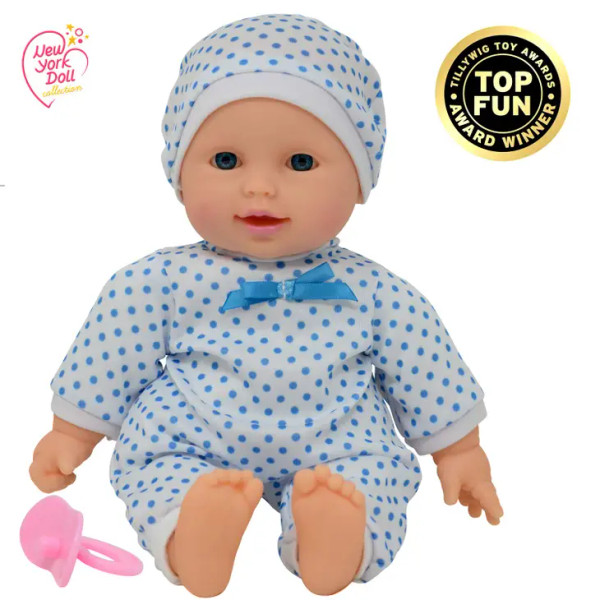 New York Doll Company - 11" Doll Polka Dots W/Pacifier Boy