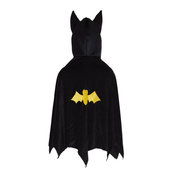 Bat Cape With Hood, Black, Size 5/6