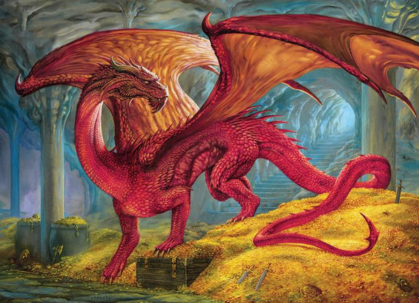 Cobble Hill Puzzle - Red Dragon's Treasure 1000 Piece