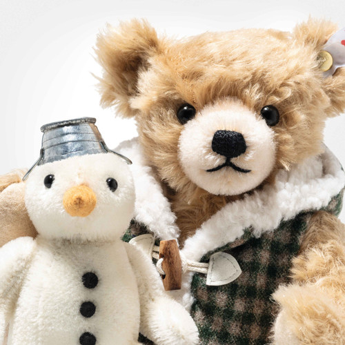 Winter Teddy Bear with Snowman - 2024 Limited Edition
