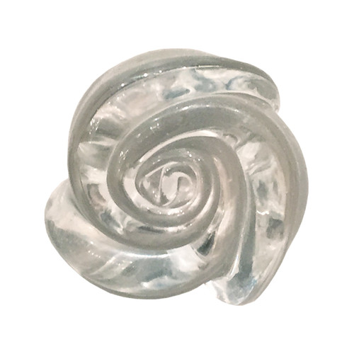 Murano Glass Rose Knobs - Clear