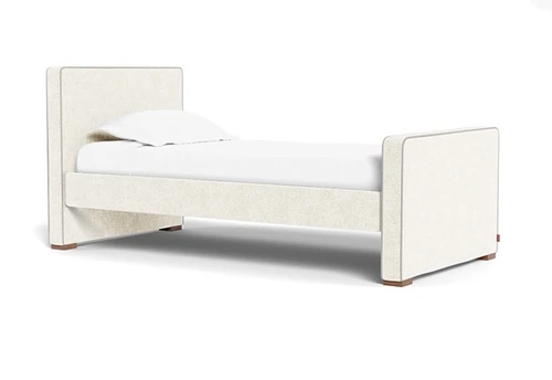 Dorma Twin Bed in Faux Sheepskin w/Grey EL. Piping - FLOOR SAMPLE 