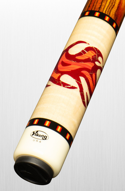 The Viking Element Series Fire Pool Cue at Wolf Iron Cues
