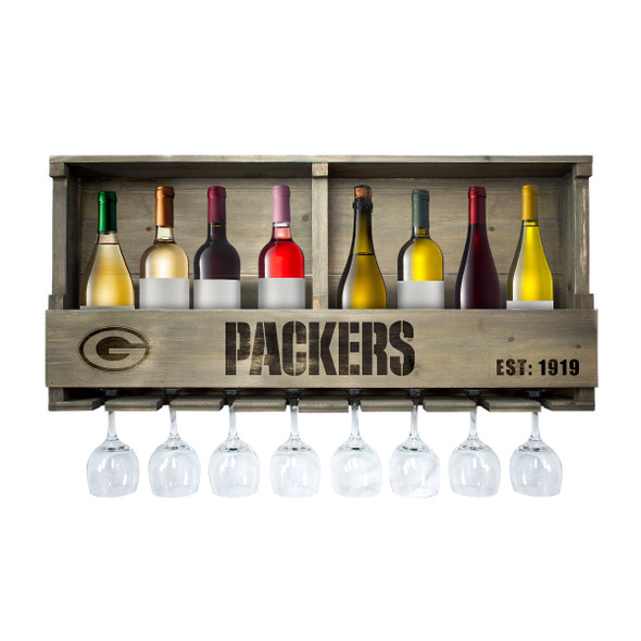 Green Bay Packers Reclaimed Wood Bar Shelf
