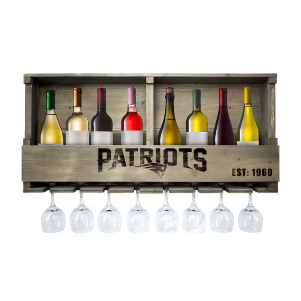 New England Patriots Reclaimed Wood Bar Shelf