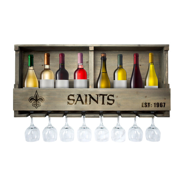 New Orleans Saints Reclaimed Wood Bar Shelf