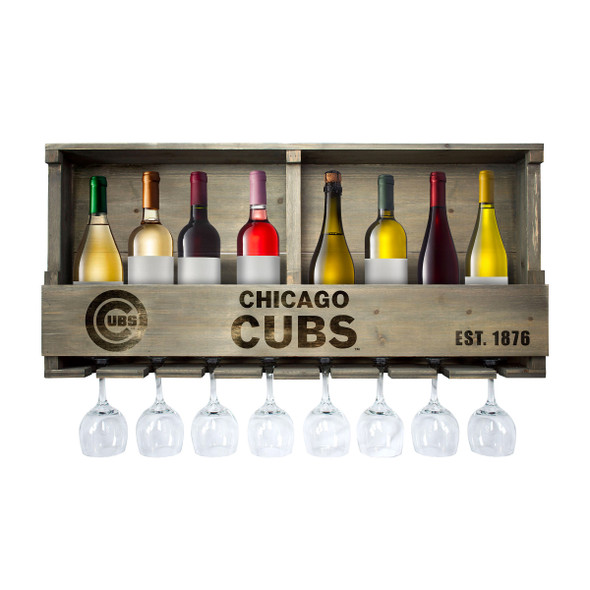 Chicago Cubs Reclaimed Wood Bar Shelf