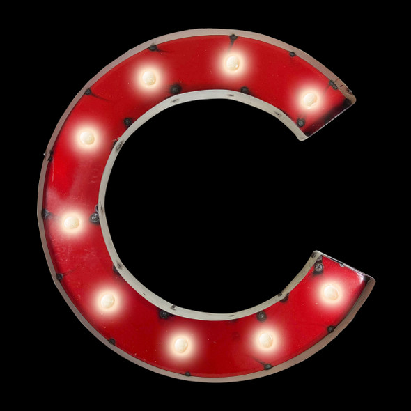 Chicago Cubs Logo Lighted Recycled Metal Sign