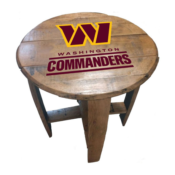 Washington Commanders Oak Barrel Table