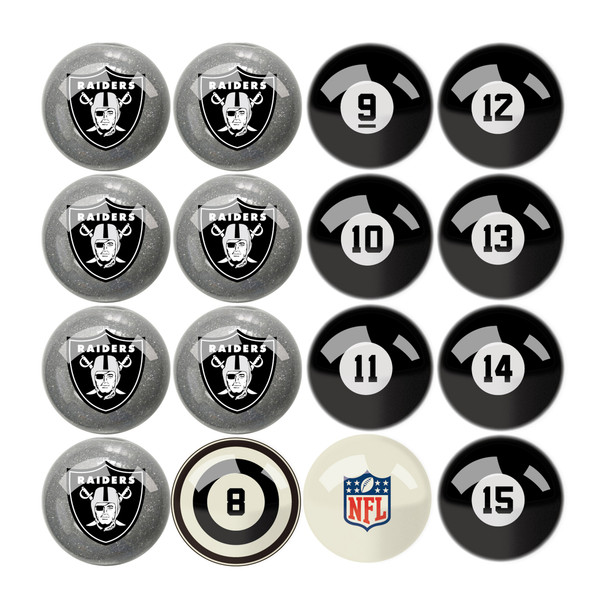 Las Vegas Raiders Billiard Balls With Numbers