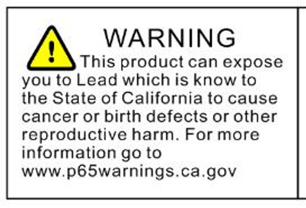 Prop 65 Warning Prop 65 Warning