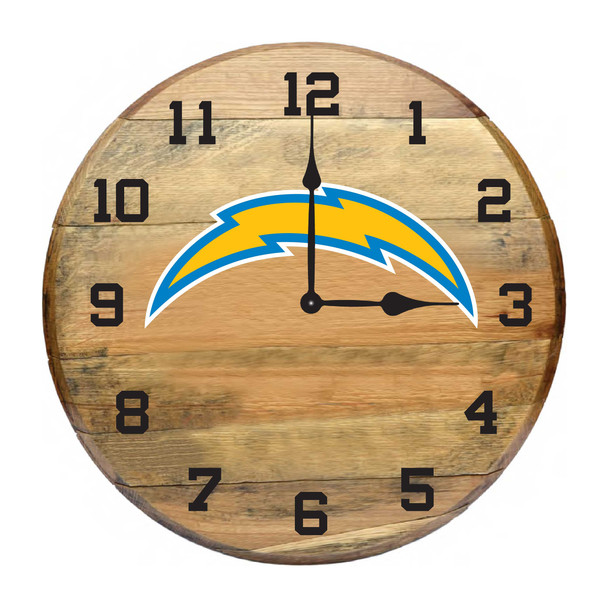 Los Angeles Chargers Oak Barrel Clock