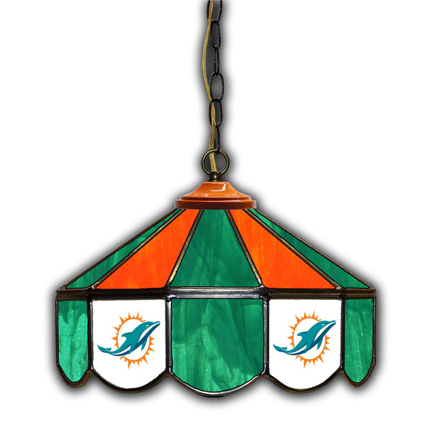 Miami Dolphins 14" Glass Pub Lamp