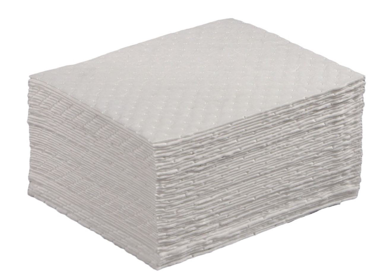 Oil Only Bonded Absorbent Pads - Medium Weight (100 ct./box)