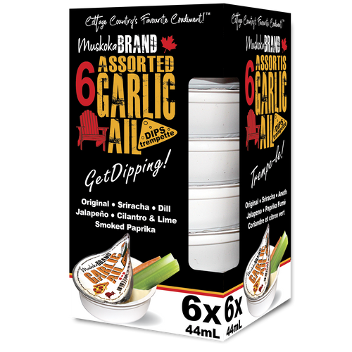6-Pack Assorted Garlic Dipping Cups