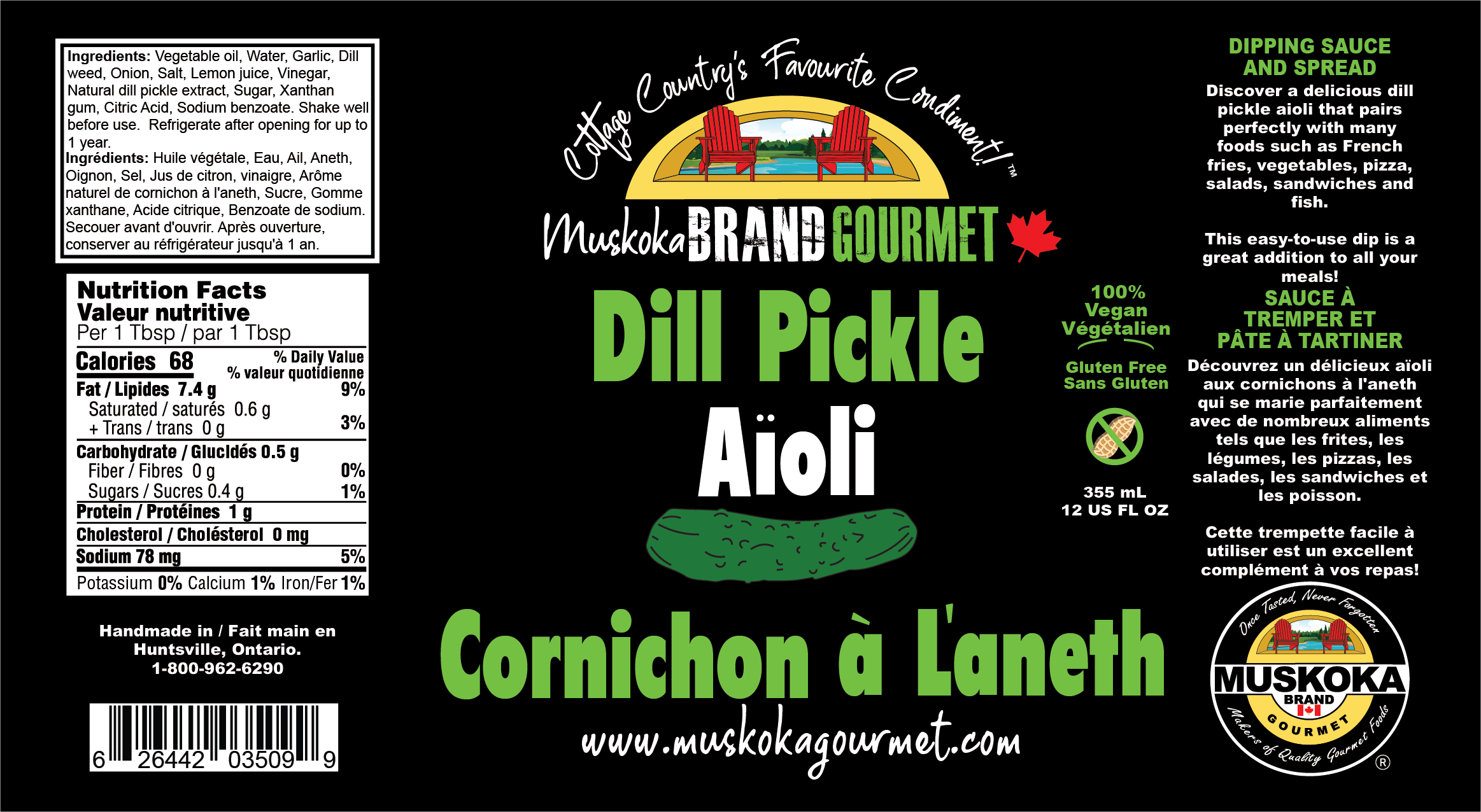 DIPPING SAUCE AND SPREAD  Discover a delicious dill pickle aioli that pairs perfectly with many foods such as French fries, vegetables, pizza, salads, sandwiches and fish.  This easy-to-use dip is a great addition to all your meals!