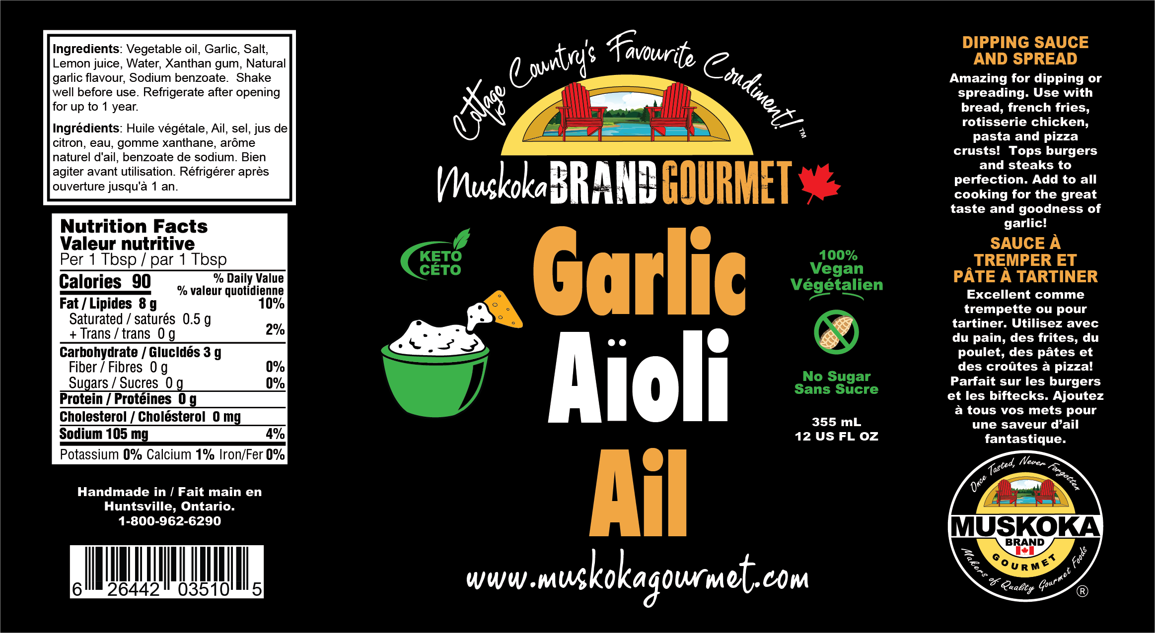DIPPING SAUCE AND SPREAD Amazing for dipping or spreading. Use with bread, french fries, rotisserie chicken, pasta and pizza crusts! Tops burgers and steaks to perfection. Add to all cooking for the great taste and goodness of Garlic!