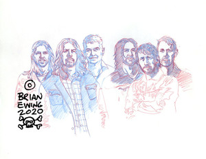 FOO FIGHTERS: CINCI UNUSED SKETCH ORIGINAL ART