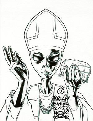Puscifer: Alien ink drawing with bonus art