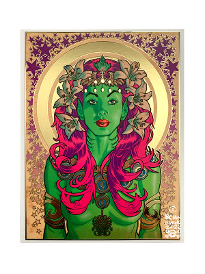 MERMAID: Offset mini-print w gold foil