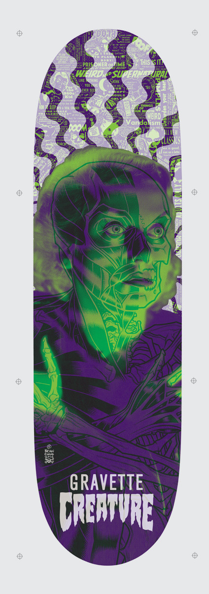 GRAVETTE SKATE DECK: creature skateboards