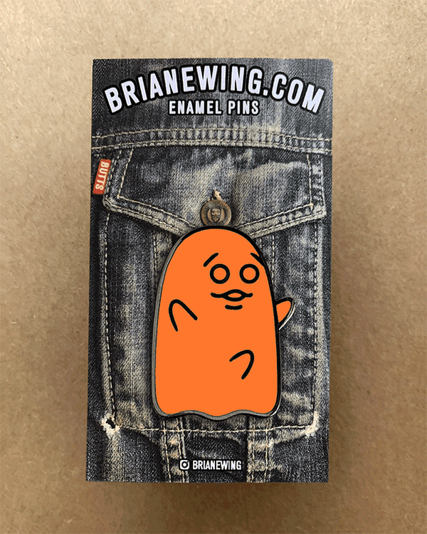 Ghost Boner: Creamsicle Glow Enamel Pin