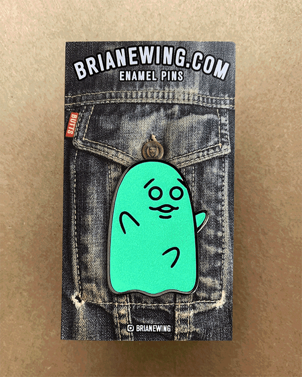 Ghost Boner: Gooey Green Glow Enamel Pin