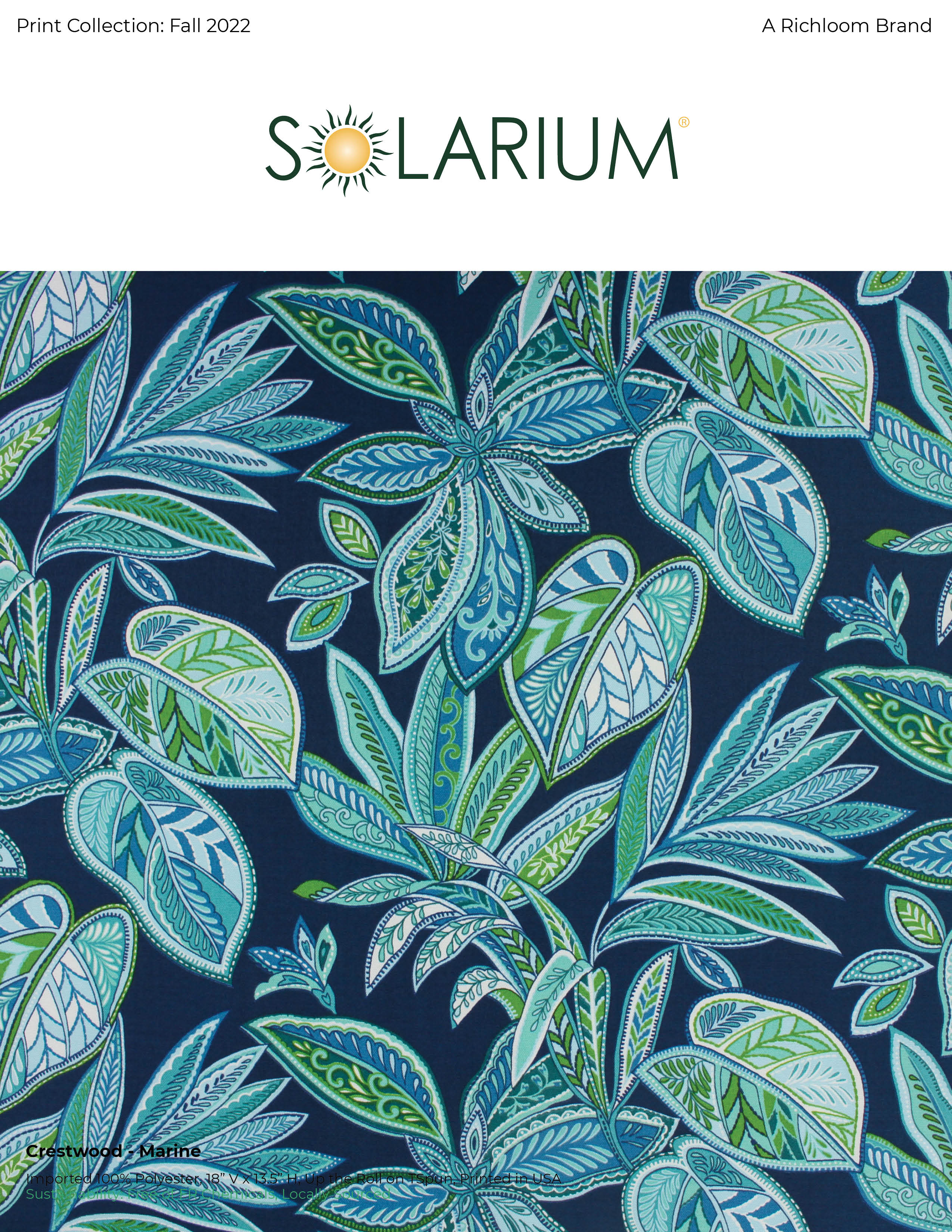 Richloom Solarium Eastman Outdoor Capri | Very Heavyweight Outdoor Fabric |  Home Decor Fabric | 54 Wide