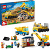 LEGO 60391 City Construction Trucks and Wrecking Ball Crane Toys
