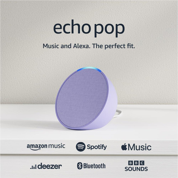 Amazon Echo Pop Smart Speaker with Alex Lavender Bloom